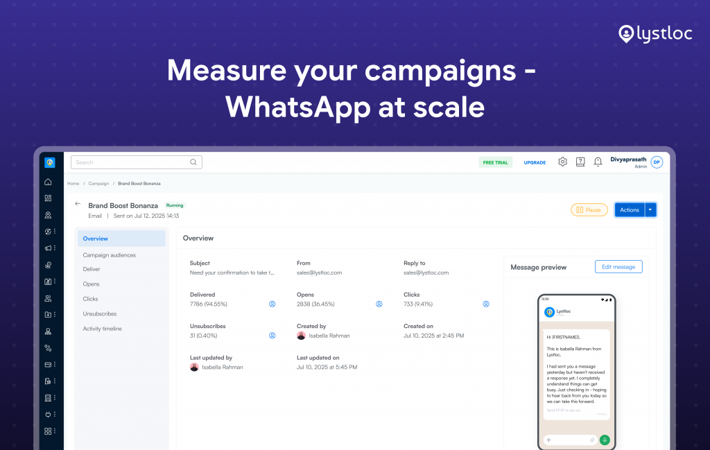 WhatsApp Bulk Campaign for your customers